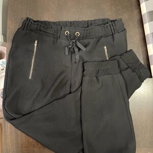 Elevenses Black Joggers with Zipper Details